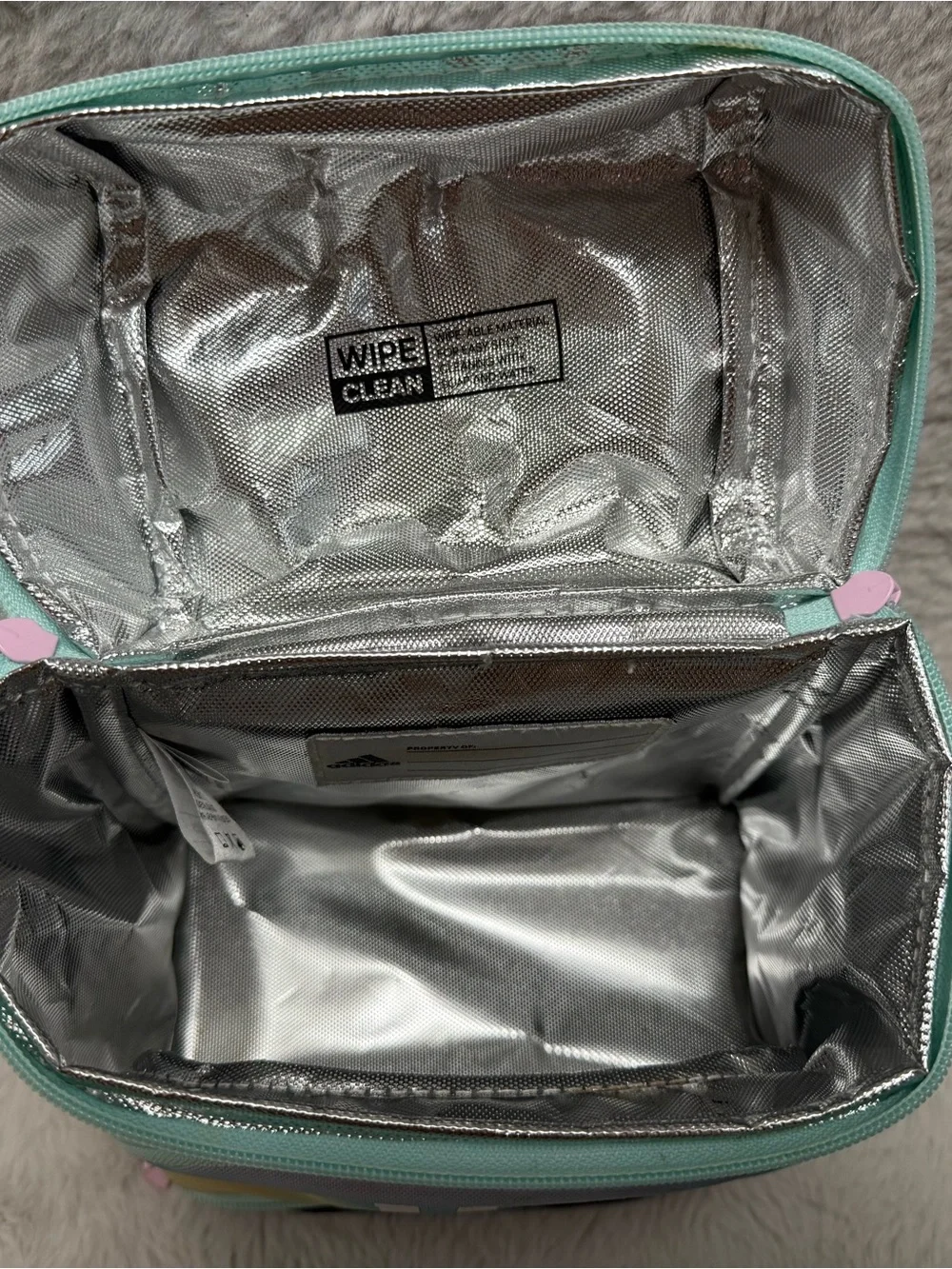 adidas Pastel Rainbow Gradient Backpack and Lunch bag set- Mint, Pink, Yellow - Picture 8 of 16